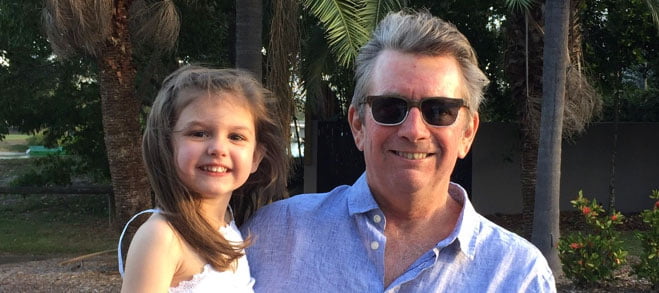 Russell Bacon and his daughter Matilda.