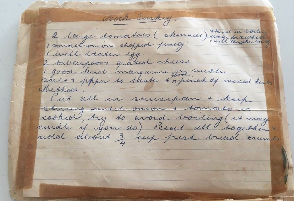 The recipe in its original format.